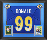 Rams Aaron Donald Authentic Signed Blue Pro Style Framed Jersey BAS Witnessed