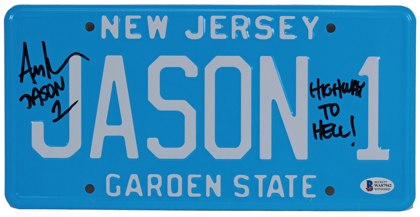 Ari Lehman Friday The 13th "Highway To Hell!" Signed License Plate BAS Witnessed