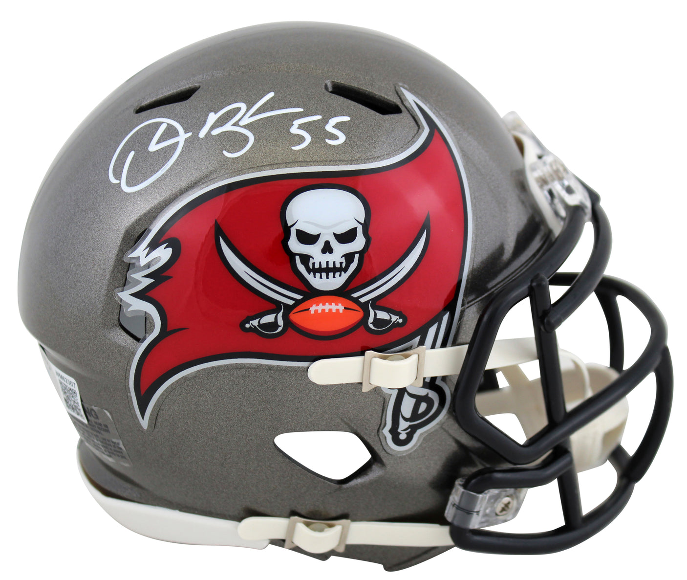 Buccaneers Derrick Brooks Authentic Signed Speed Mini Helmet BAS Witnessed
