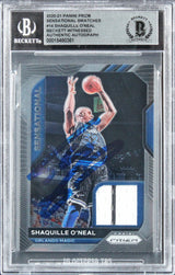 Magic Shaquille O'Neal Signed 2020 Panini Prizm Swatches #14 Card BAS Slabbed 1