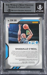 Magic Shaquille O'Neal Signed 2020 Panini Prizm Swatches #14 Card BAS Slabbed 1