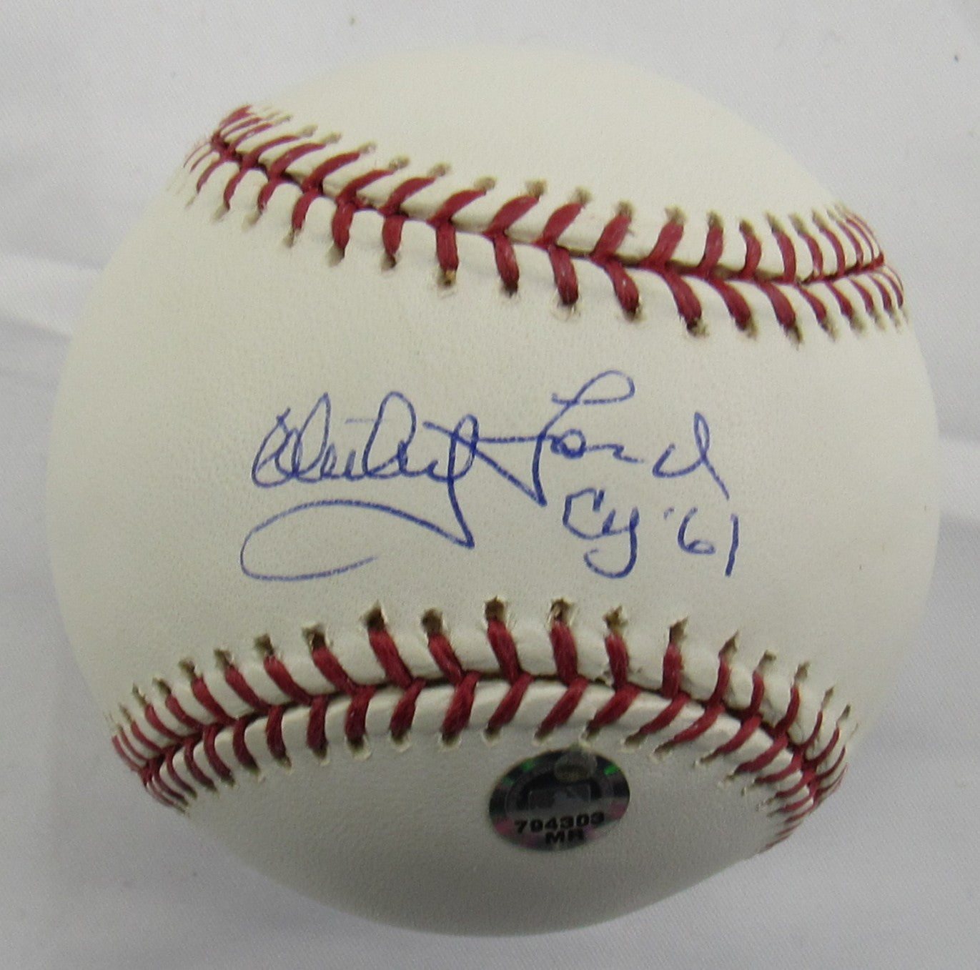 Whitey Ford AL Cy Young 61 Signed Auto Rawlings MLB Hologram