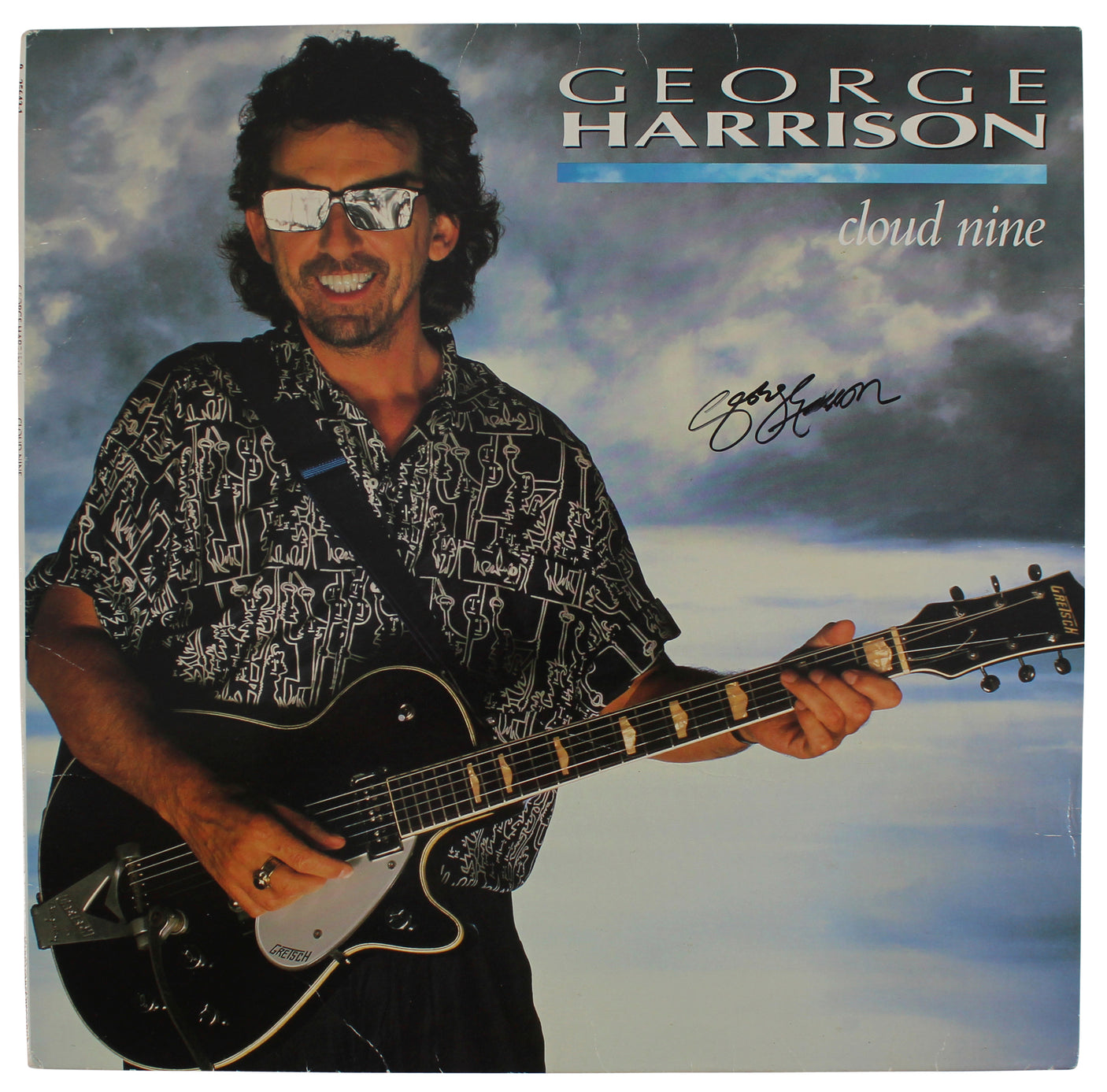 George Harrison Authentic Signed Cloud Nine Album Cover JSA #BB39756