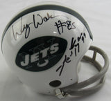 Wesley Walker Freeman McNeil Multi Signed Auto Jets Mini Helmet JSA CM07471
