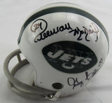 Wesley Walker Freeman McNeil Multi Signed Auto Jets Mini Helmet JSA CM07471