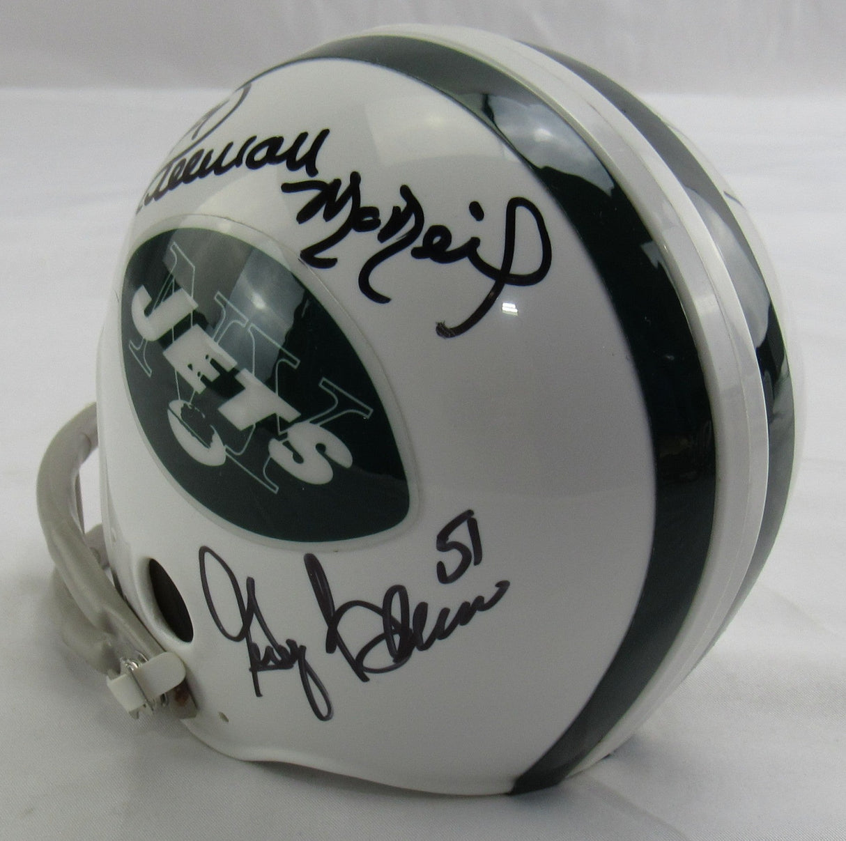 Wesley Walker Freeman McNeil Multi Signed Auto Jets Mini Helmet JSA CM07471