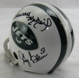 Wesley Walker Freeman McNeil Multi Signed Auto Jets Mini Helmet JSA CM07471