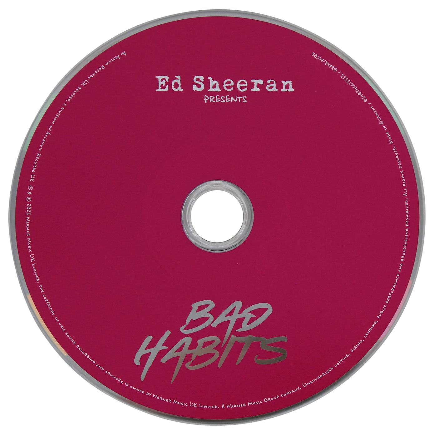 Ed Sheeran Authentic Signed Bad Habits Cd Insert W/ Disk BAS #BG83228