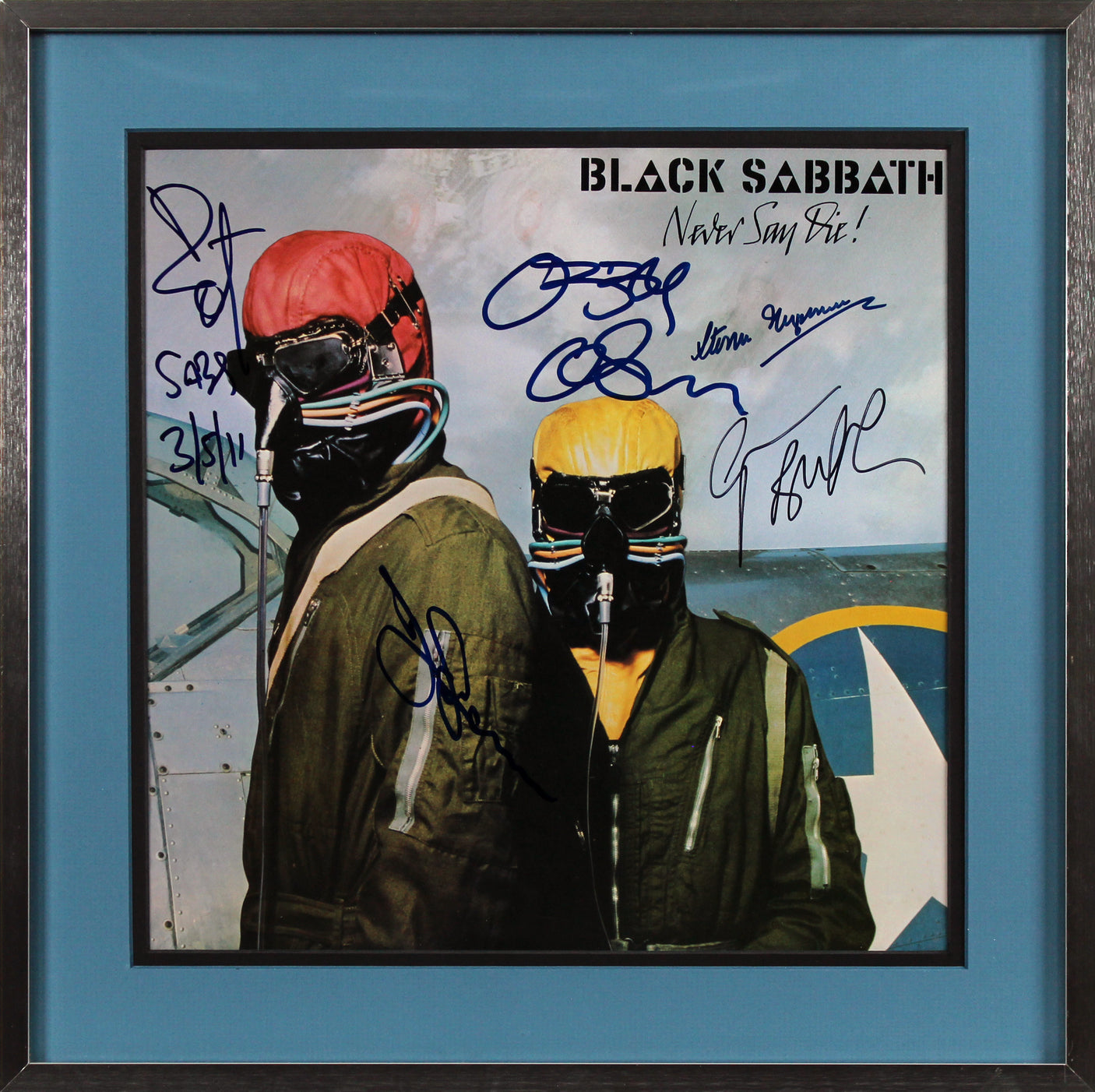 Black Sabbath (5) Osbourne, Iommi, Butler +2 Signed & Framed Album Cover BAS