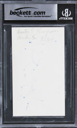 Hunter S. Thompson Fear & Loathing In Las Vegas Signed 3x5 Index Card BAS Slab 1