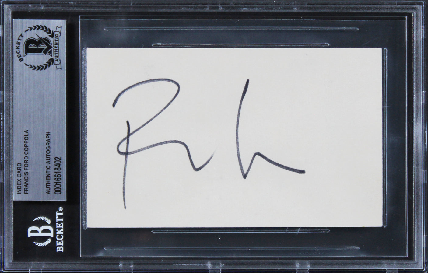 Francis Ford Coppola The Godfather Authentic Signed 3x5 Index Card BAS Slabbed 2