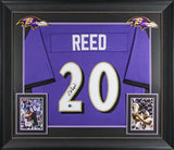 Ed Reed Authentic Signed Purple Pro Style Framed Jersey Autographed BAS Witness