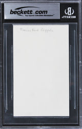 Francis Ford Coppola The Godfather "1991" Signed 3x5 Index Card BAS Slabbed