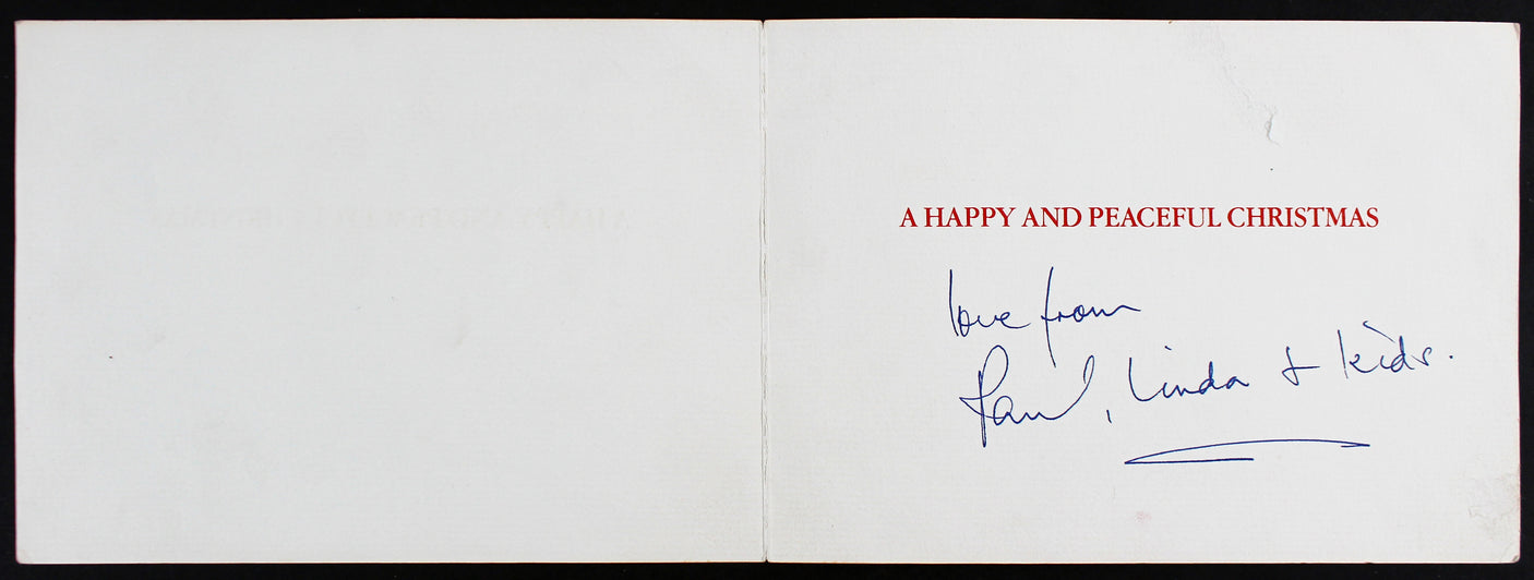 Paul McCartney Beatles Love From Linda + Kids Authentic Signed Card BAS #AA03802