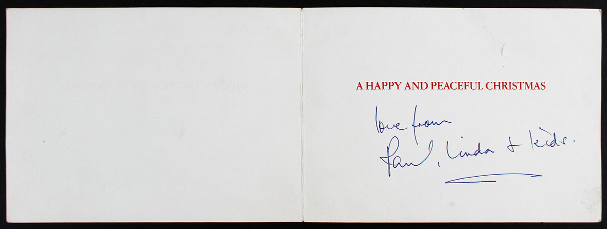 Paul McCartney Beatles Love From Linda + Kids Authentic Signed Card BAS #AA03802