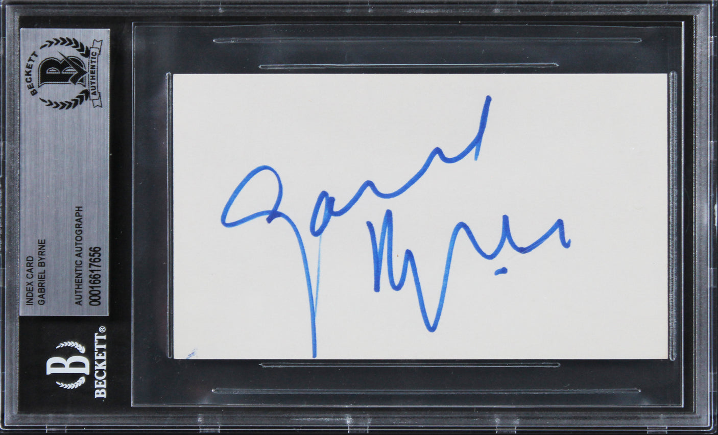 Gabriel Byrne The Usual Suspects Authentic Signed 3x5 Index Card BAS Slabbed 4