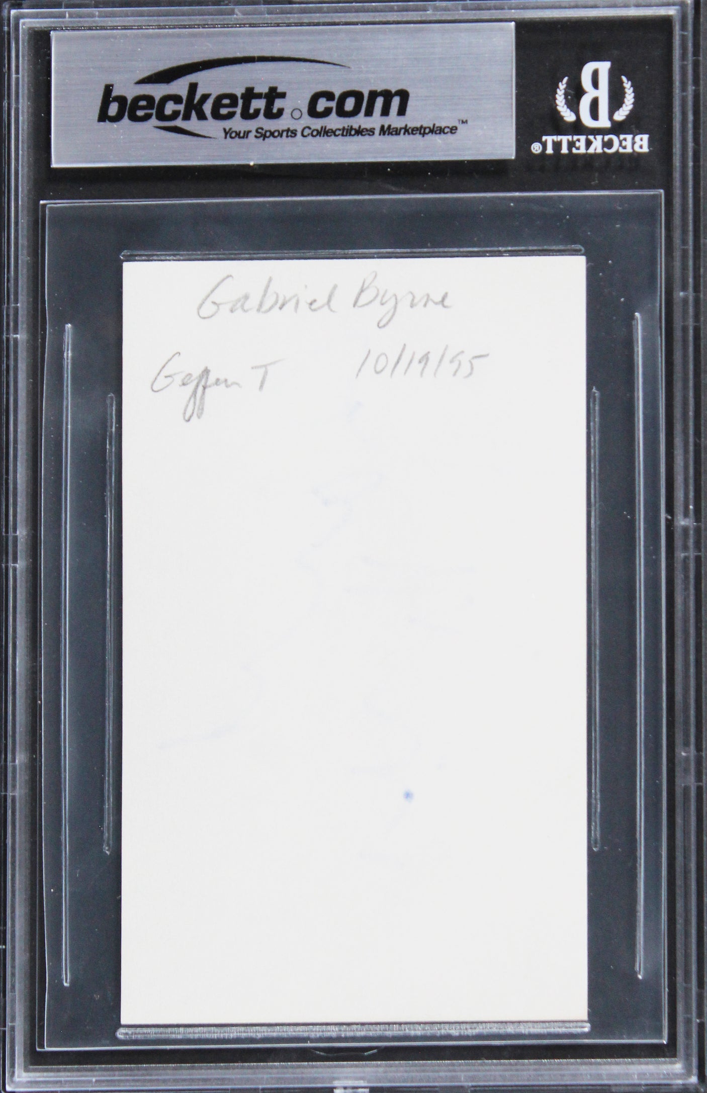 Gabriel Byrne The Usual Suspects Authentic Signed 3x5 Index Card BAS Slabbed 4