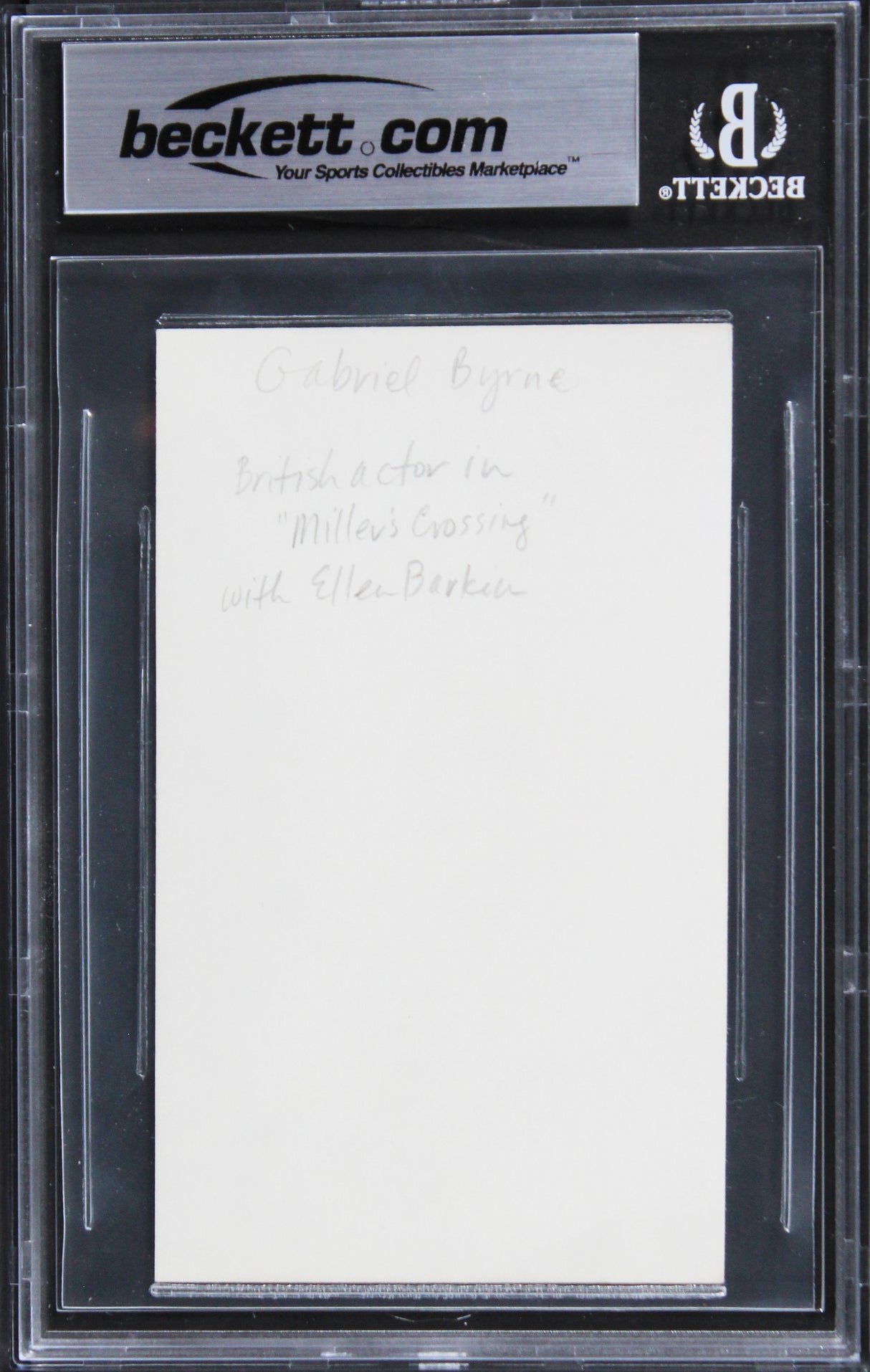 Gabriel Byrne The Usual Suspects Authentic Signed 3x5 Index Card BAS Slabbed 3