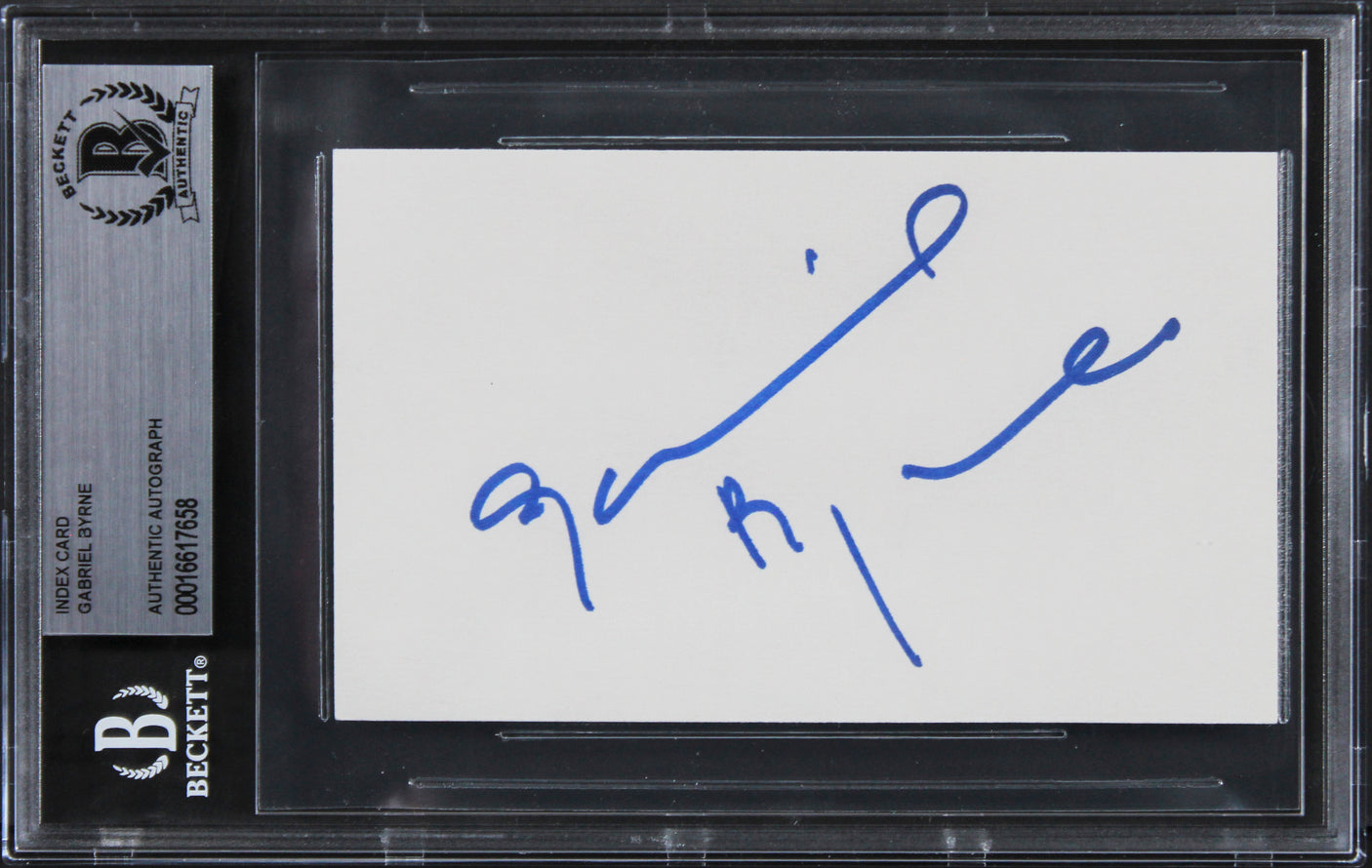 Gabriel Byrne The Usual Suspects Authentic Signed 3x5 Index Card BAS Slabbed 1
