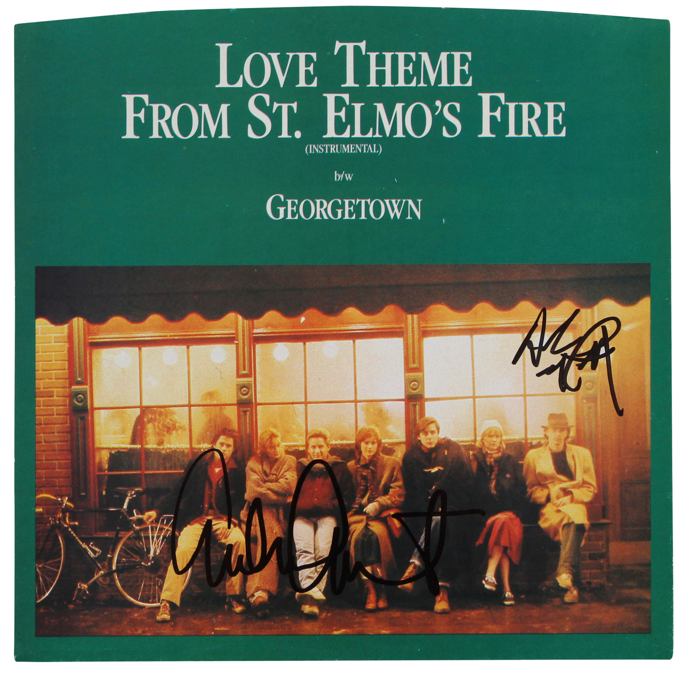 Emilio Estevez & Ally Sheedy Signed St. Elmo's Fire 45 RPM Album Cover BAS
