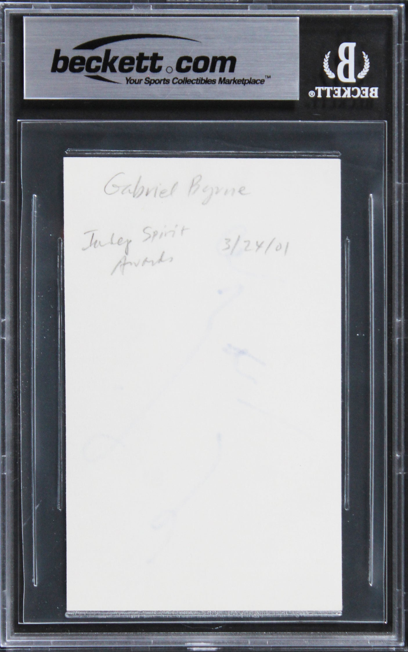 Gabriel Byrne The Usual Suspects Authentic Signed 3x5 Index Card BAS Slabbed 1