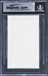 Gerard Depardieu Cyrano de Bergerac Authentic Signed 3x5 Index Card BAS Slabbed