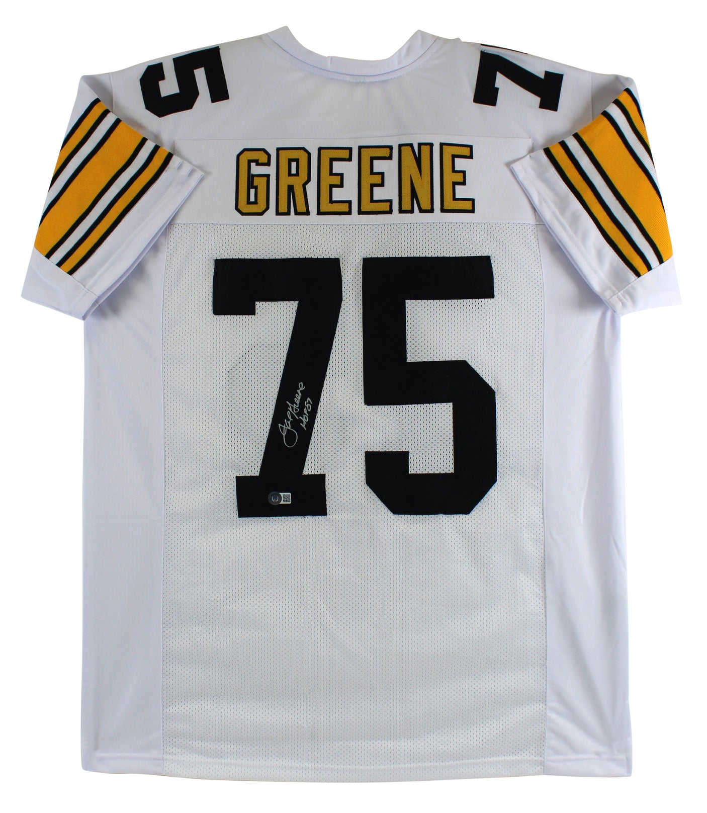 Joe Greene "HOF 87" Authentic Signed White Pro Style Jersey BAS Witnessed