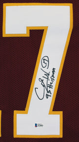 Florida State Charlie Ward 93 Heisman Signed Maroon Pro Style Framed Jersey BAS