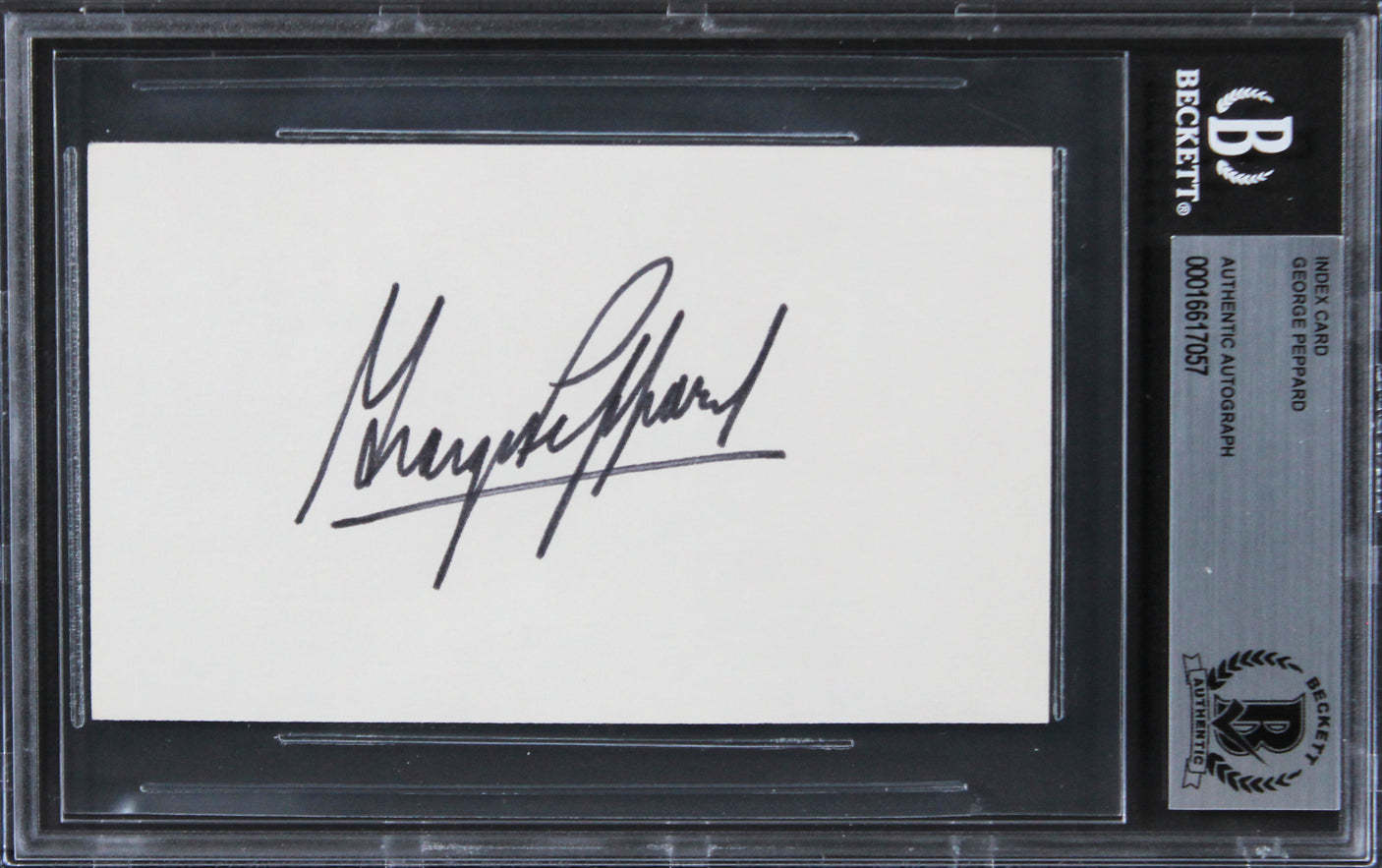 George Peppard Breakfast At Tiffany's Signed 3x5 Index Card BAS Slabbed