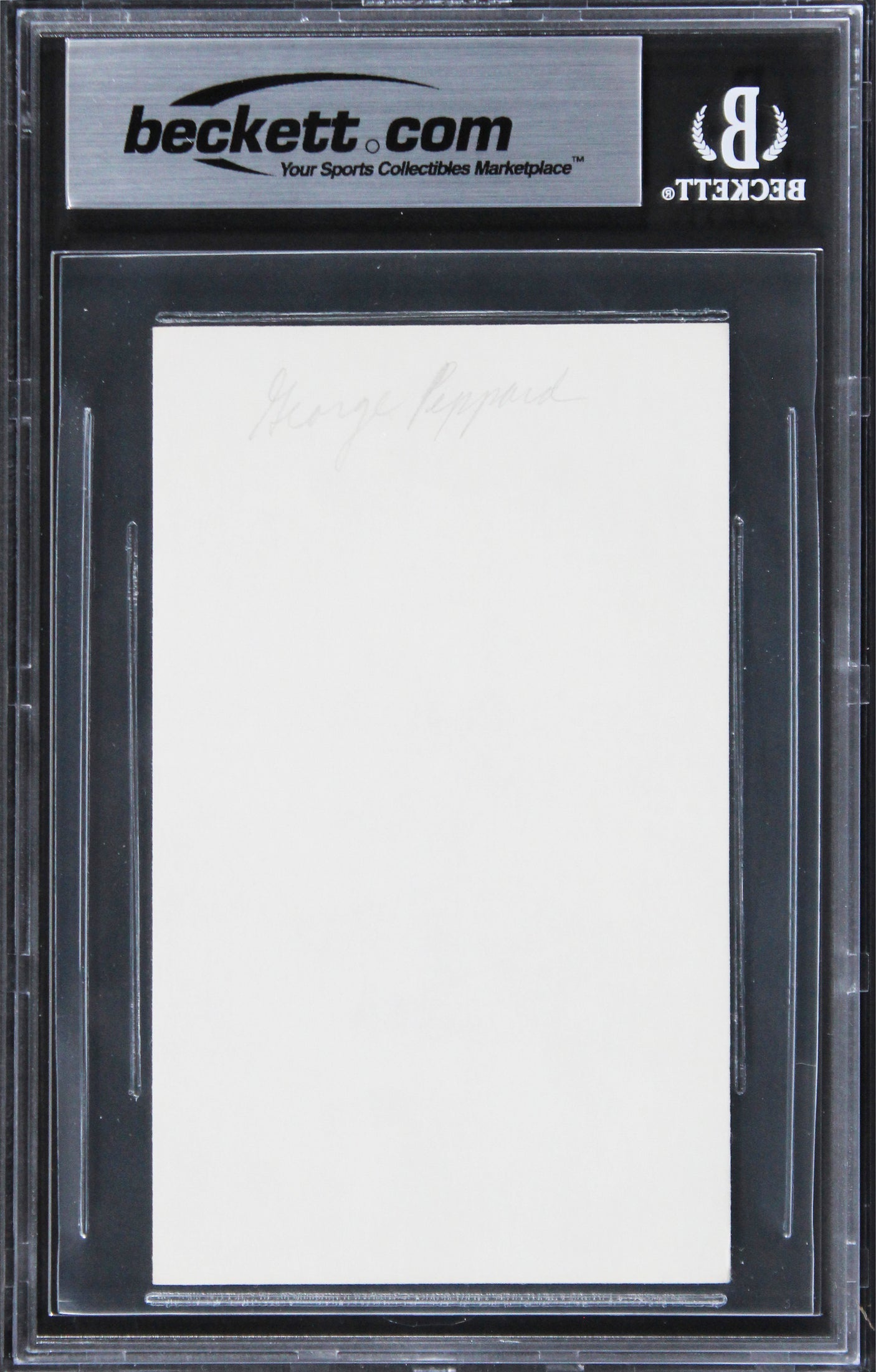 George Peppard Breakfast At Tiffany's Signed 3x5 Index Card BAS Slabbed