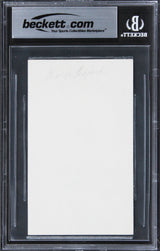 George Peppard Breakfast At Tiffany's Signed 3x5 Index Card BAS Slabbed