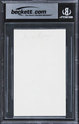 George Peppard Breakfast At Tiffany's Signed 3x5 Index Card BAS Slabbed