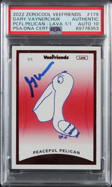 Gary Vaynerchuck Signed 2022 Peaceful Pelican Lava 179 1/1 Card Auto 10 PSA Slab