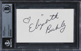 Elizabeth Berkley Saved By The Bell Signed 3x5 Index Card BAS Slabbed 3