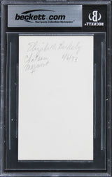 Elizabeth Berkley Saved By The Bell Signed 3x5 Index Card BAS Slabbed 3