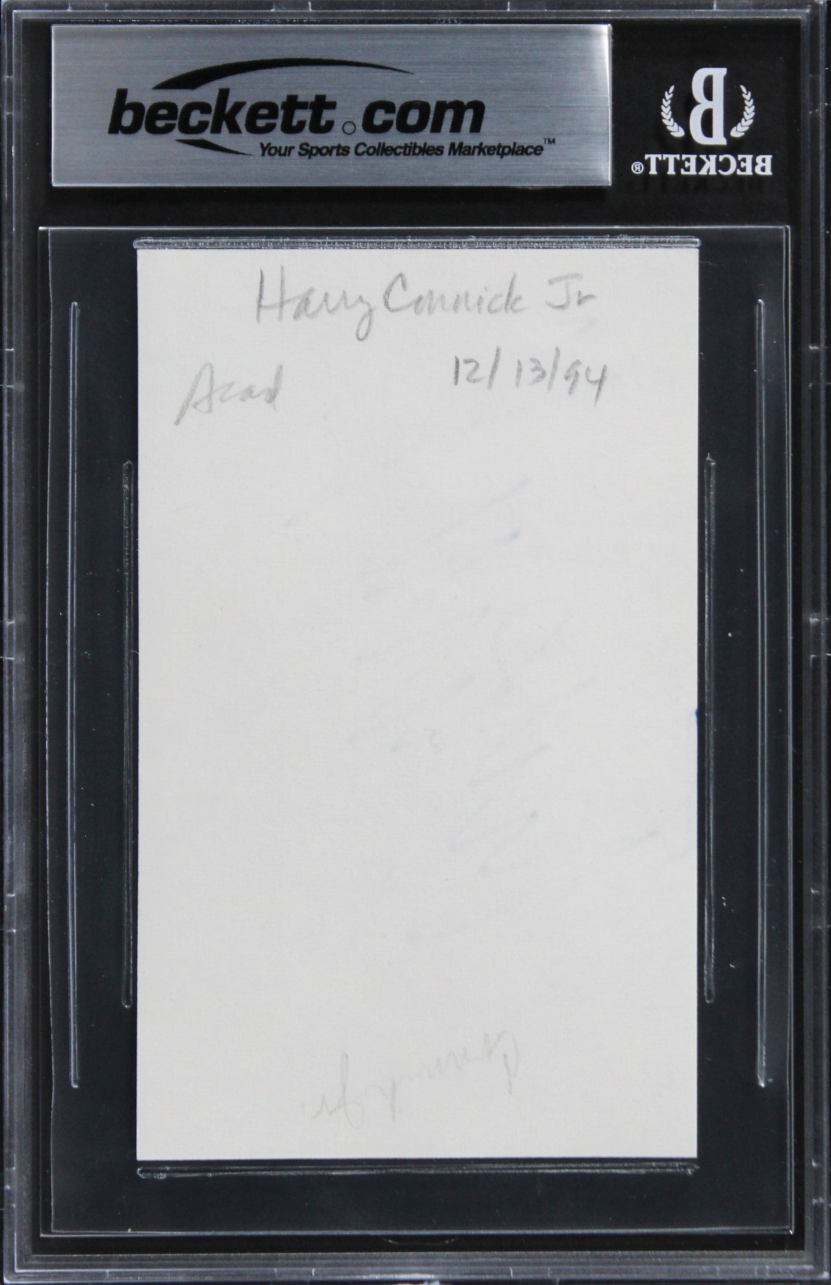 Harry Connick Jr. Hope Floats Authentic Signed 3x5 Index Card BAS Slabbed