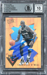 Shaquille O'Neal Signed 1993 Ultra All Rookie Team #5 Card Auto 10! BAS Slabbed