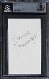 Emma Thompson The Tall Guy Authentic Signed 3x5 Index Card BAS Slabbed