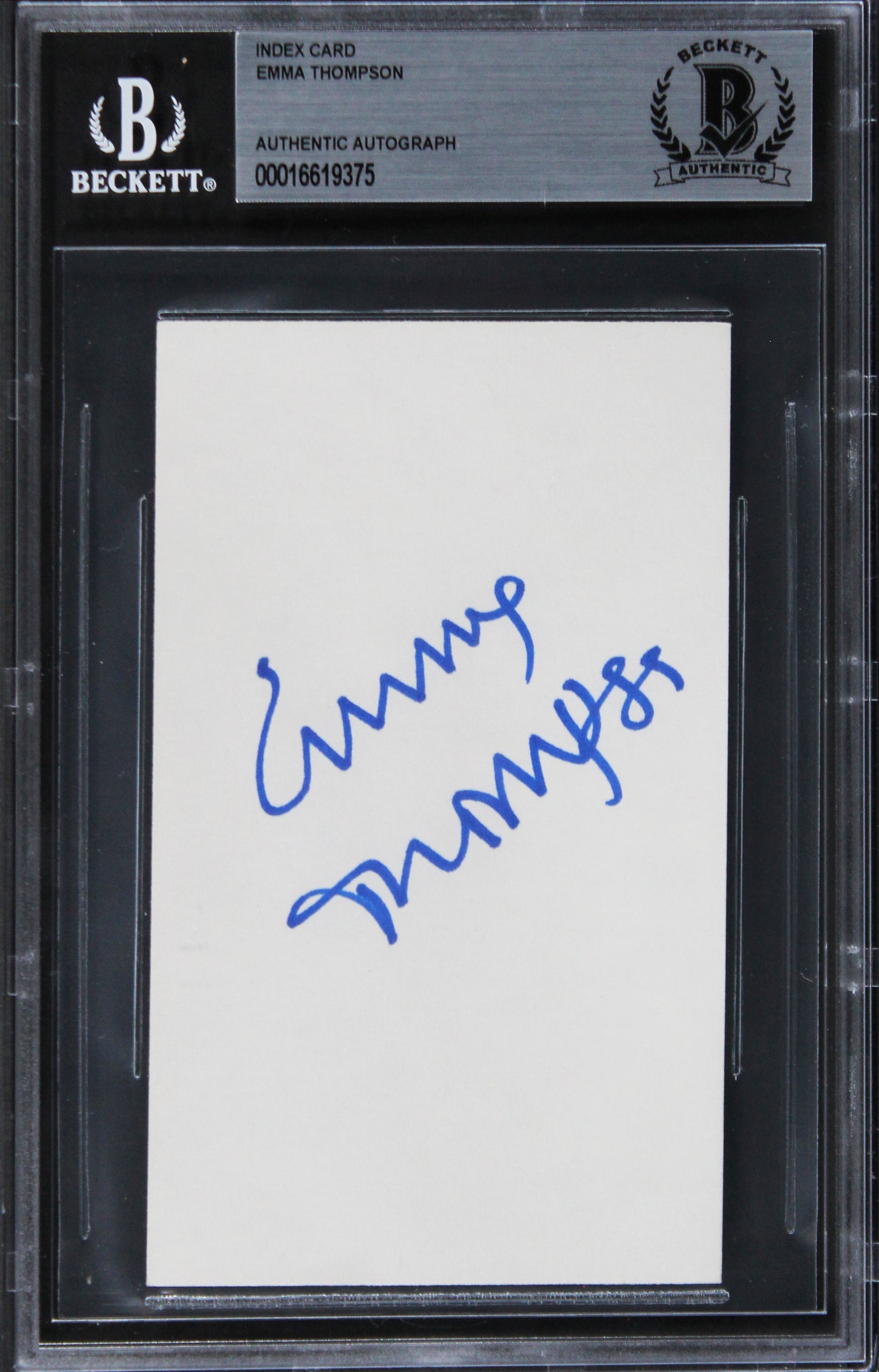 Emma Thompson The Tall Guy Authentic Signed 3x5 Index Card BAS Slabbed 2