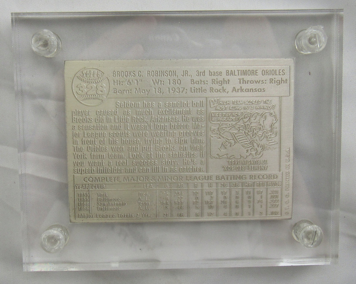 1957 Topps Signed Brooks Robinson Highland Mint Card - Silver 4.25oz