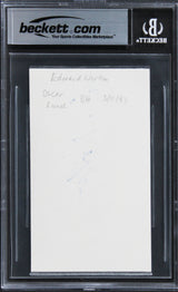 Edward Norton Fight Club Authentic Signed 3x5 Index Card Autographed BAS Slabbed