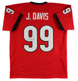Georgia Jordan Davis Authentic Signed Red Pro Style Jersey JSA Witness