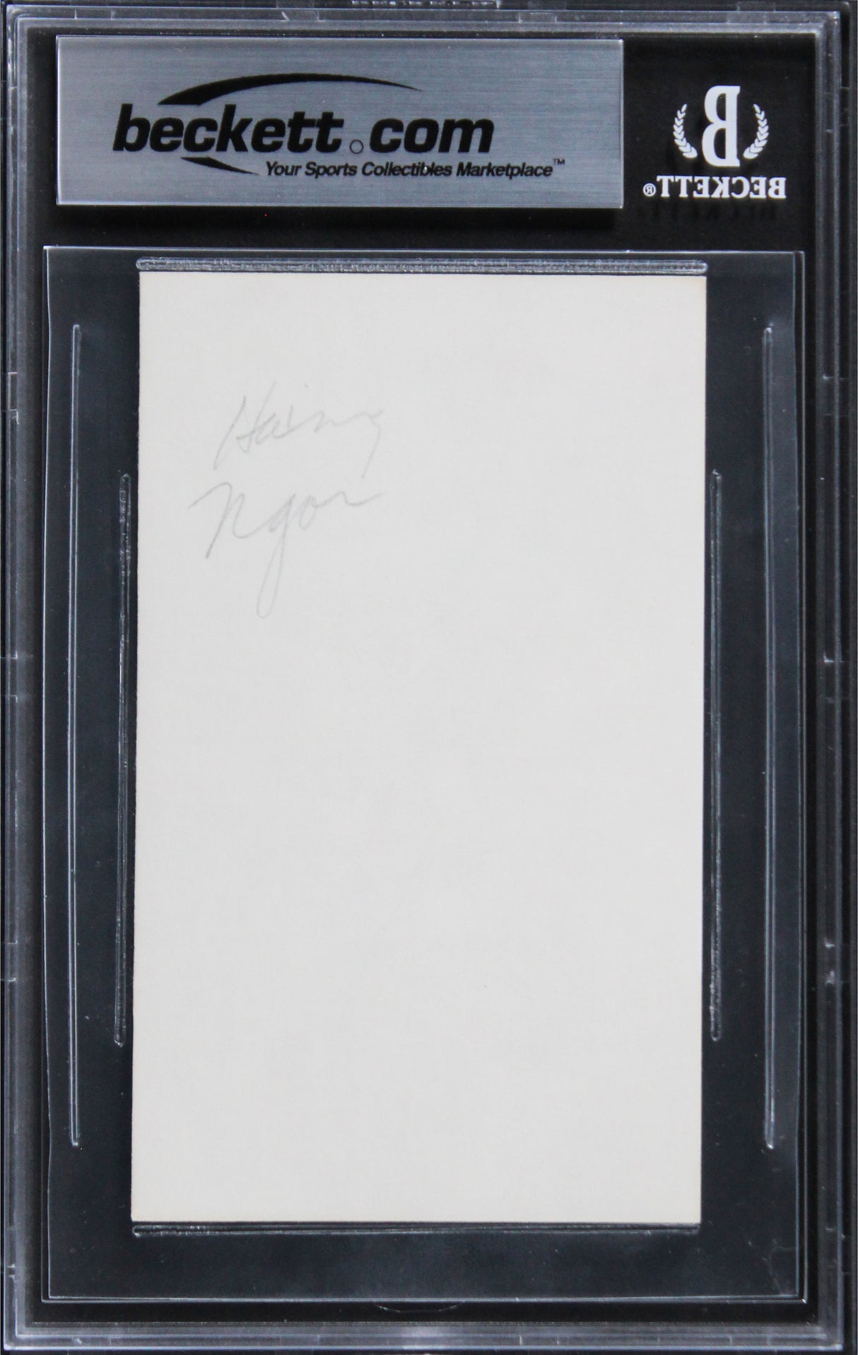 Haing S. Ngor The Killing Fields Authentic Signed 3x5 Index Card BAS Slabbed