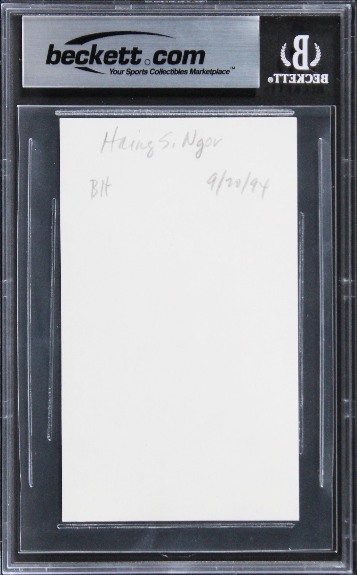 Haing S. Ngor The Killing Fields Authentic Signed 3x5 Index Card BAS Slabbed
