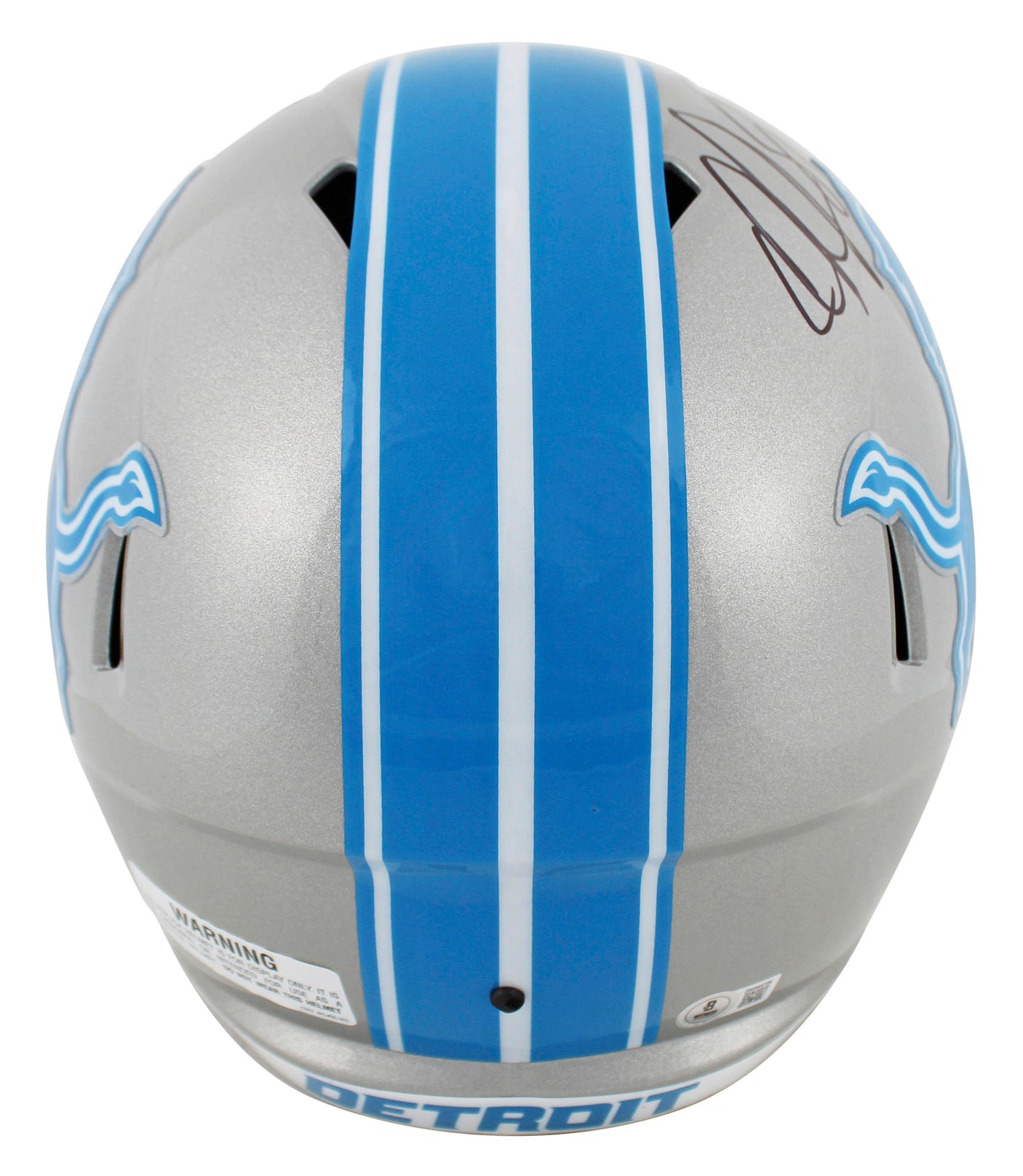 Lions Calvin Johnson Signed 2024 Full Size Speed Rep Helmet W/ Case BAS Witness