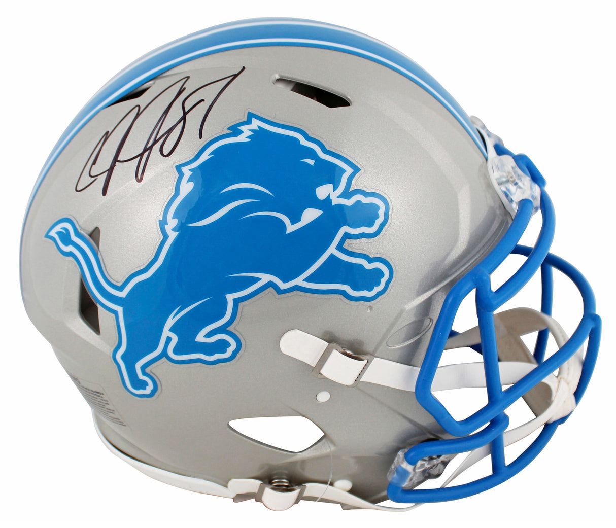 Lions Calvin Johnson Signed 2024 Full Size Speed Proline Helmet W/ Case BAS Wit