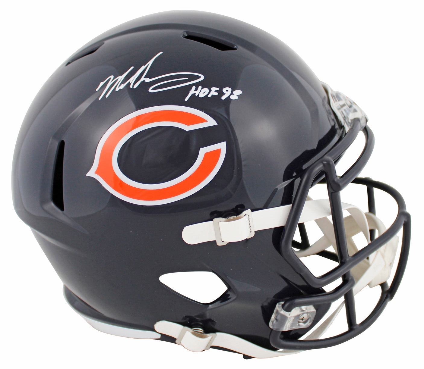 Bears Mike Singletary "HOF 98" Signed Full Size Speed Rep Helmet W/ Case BAS Wit