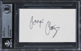 George Clooney Ocean's 11 Authentic Signed 3x5 Index Card BAS Slabbed