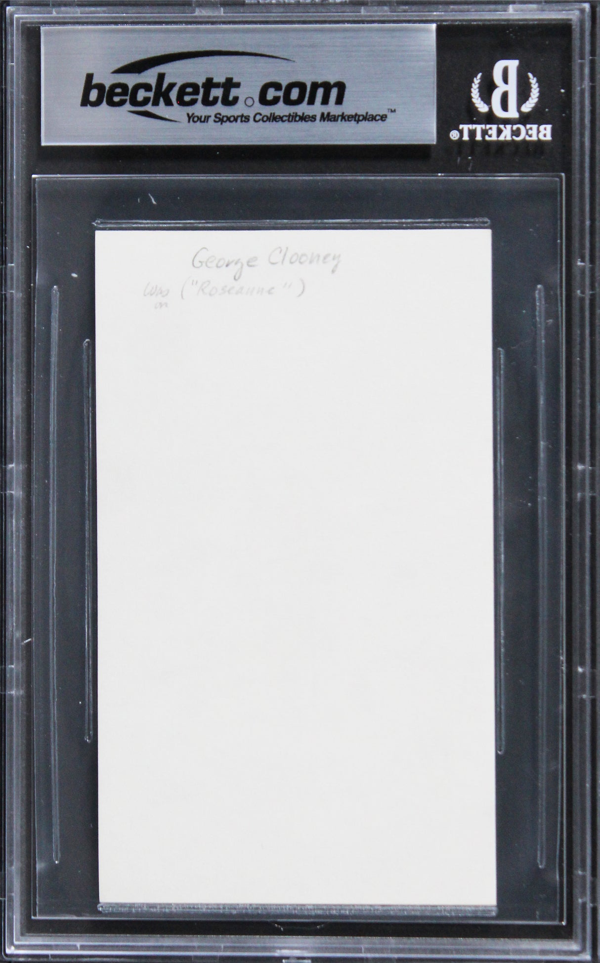 George Clooney Ocean's 11 Authentic Signed 3x5 Index Card BAS Slabbed