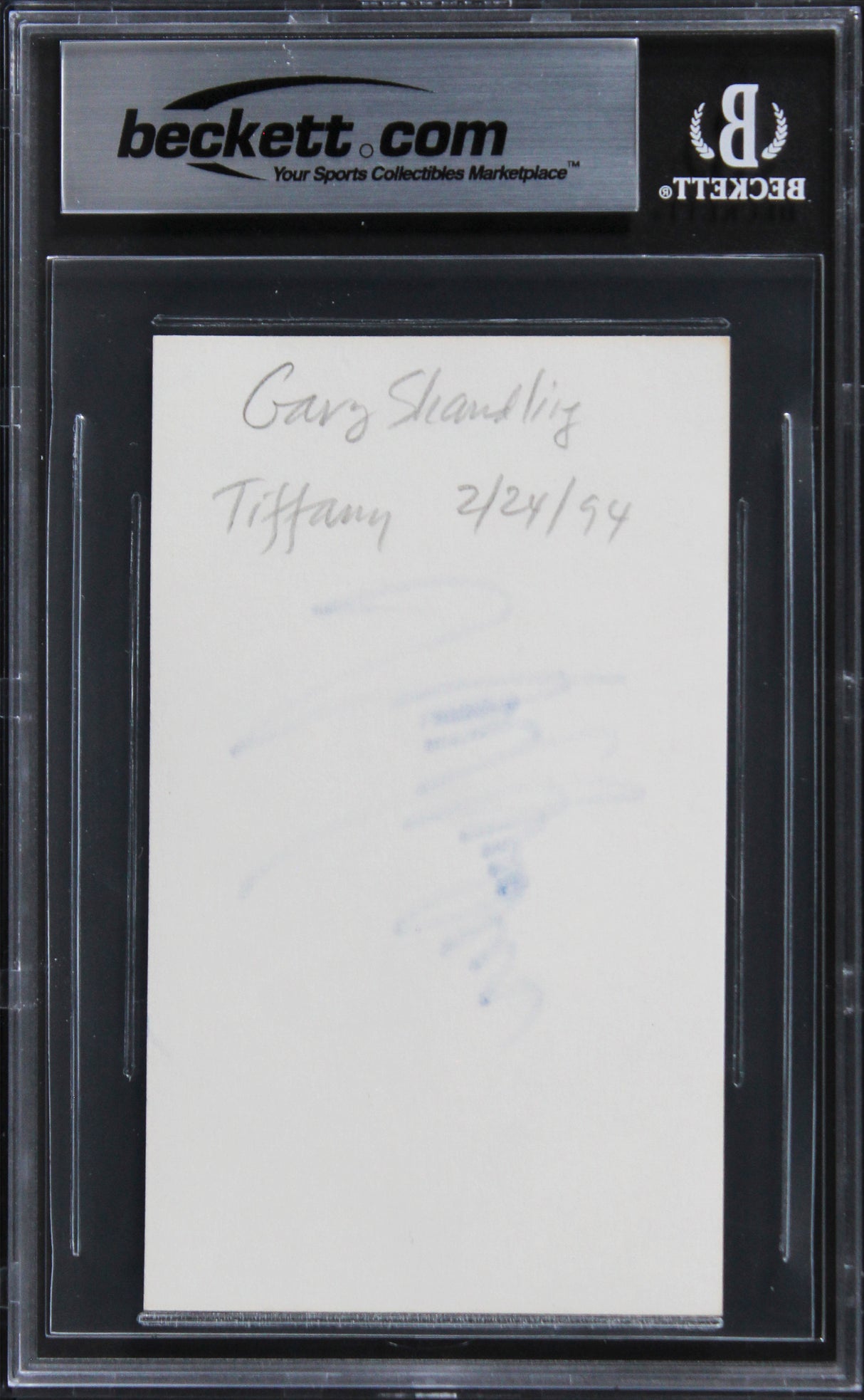 Garry Shandling The Larry Sanders Show Signed 3x5 Index Card BAS Slabbed